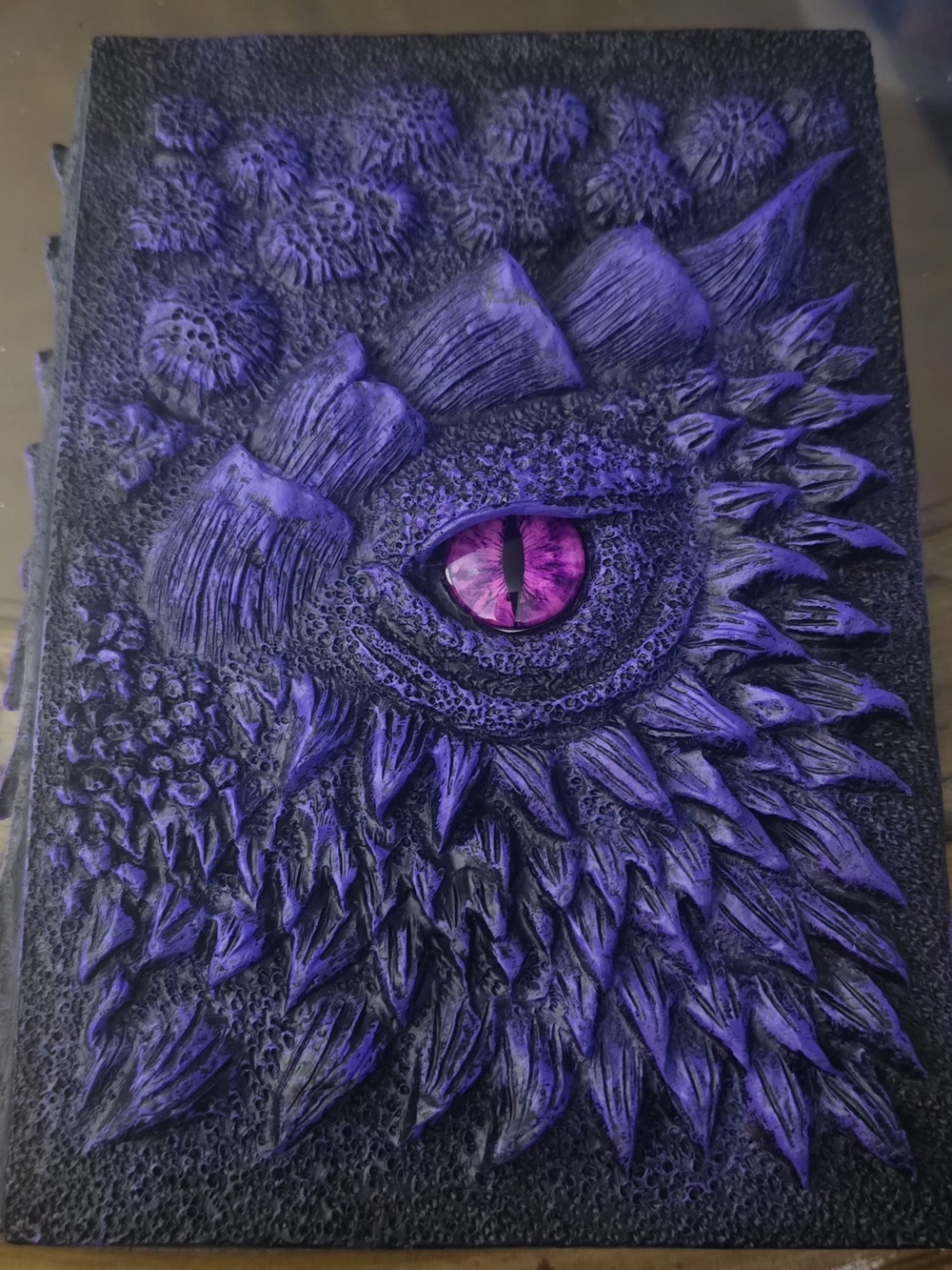 Handcrafted 3D Embossed Purple Dragon Eye Journal/Diary
